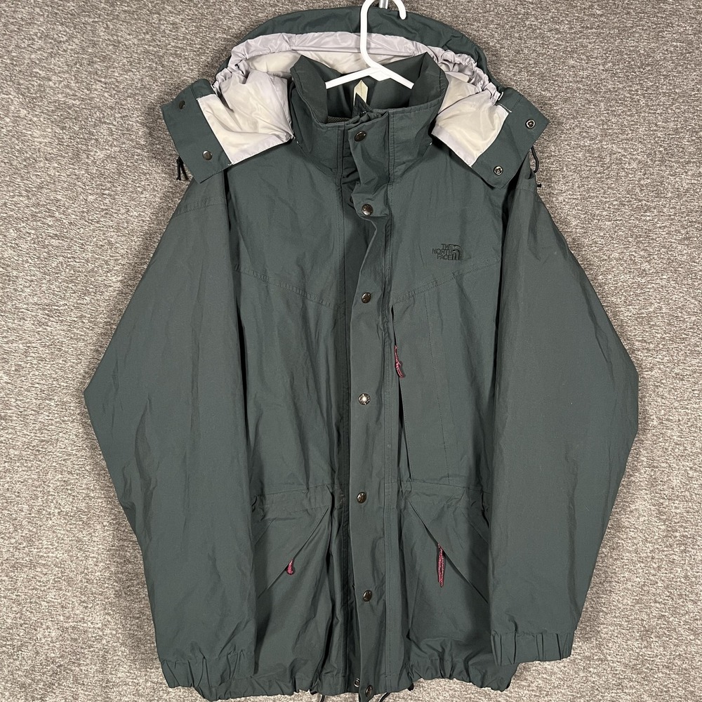 The North‎ Face Jacket Medium Green Gore-Tex Hooded Waterproof Parka Shell